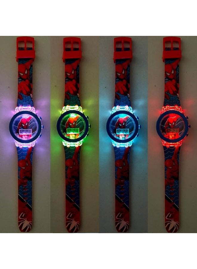 aeen Spider-Man 3D Cartoon LED Light Kids Watch for Girls & Boys – Multicolour Silicone Strap Analog Wrist Watch for Children - Image 3